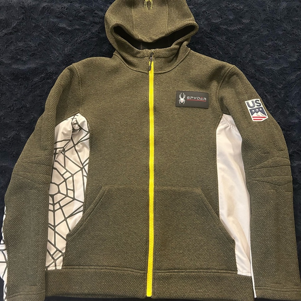 Spyder Men’s U.S. Ski Team Slalom Zip Up Hoodie Large